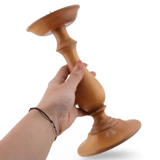 Sfesnic vintage din lemn sculptat, model clasic, 23cm, imagine 3