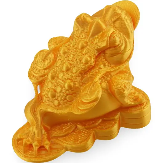 Statueta feng shui Broasca raioasa cu trei picioare pentru atragerea prosperitatii, 8cm - aurie, imagine 3