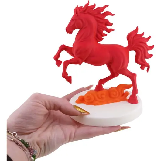 Statueta feng shui Calul de Foc pe doua picioare pentru victorie si succes rapid, 15cm, imagine 3