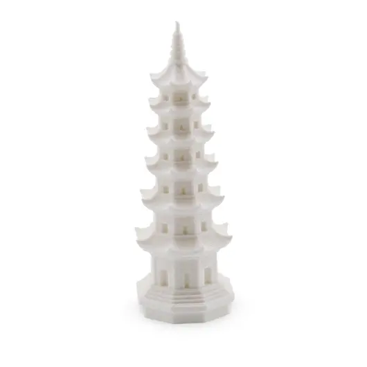 Statueta Feng Shui Pagoda cu 7 niveluri pentru intelepciune - alb