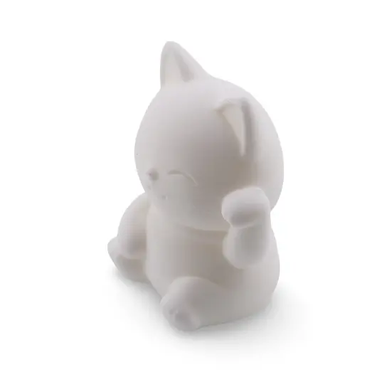 Statueta Feng Shui Pisica Maneki Neko pentru prosperitate - alb, imagine 2