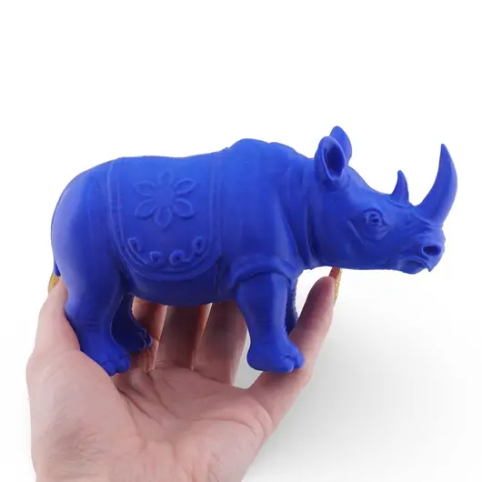 Statueta feng shui Rinocer talisman de protectie anti-furt si impotriva violentei, 14cm - albastru, imagine 3