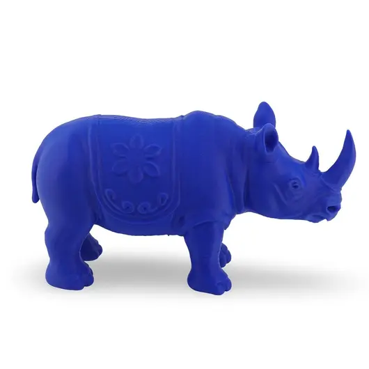 Statueta feng shui Rinocer talisman de protectie anti-furt si impotriva violentei, 14cm - albastru