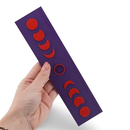 Suport pentru citirea a trei carti de tarot cu simbolurile fazelelor lunare - mov, imagine 3