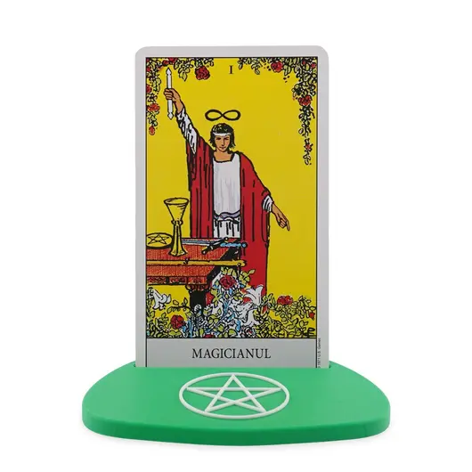Suport pentru citirea cartilor de tarot cu Pentagrama - verde, imagine 2