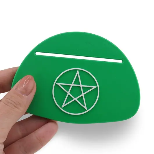 Suport pentru citirea cartilor de tarot cu Pentagrama - verde, imagine 3