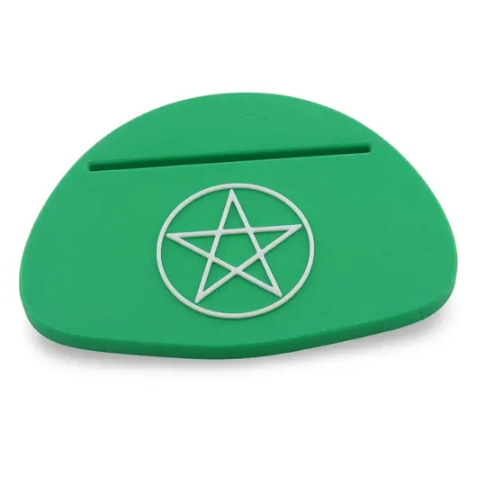 Suport pentru citirea cartilor de tarot cu Pentagrama - verde
