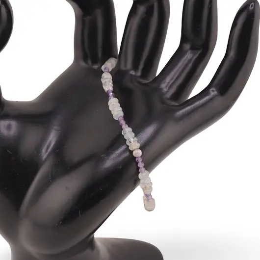 Bratara Ametist sfere fatetate 2mm, Topaz discuri 4mm si elemente de argint 925, imagine 2