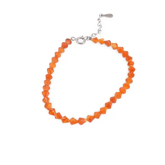 Bratara Carneol romb fatetat 4mm si argint 925