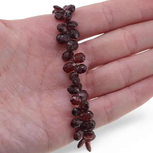 Bratara Granat briolete fatetate 6-8mm si argint 925, imagine 3