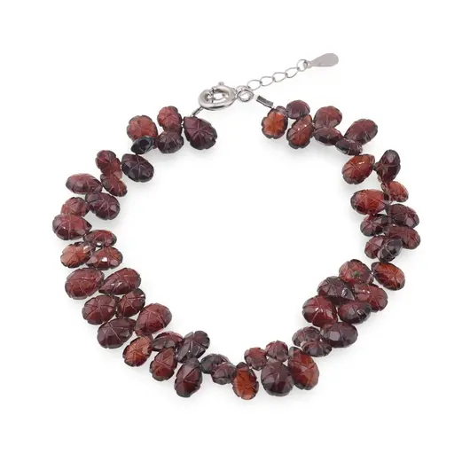 Bratara Granat briolete fatetate 6-8mm si argint 925