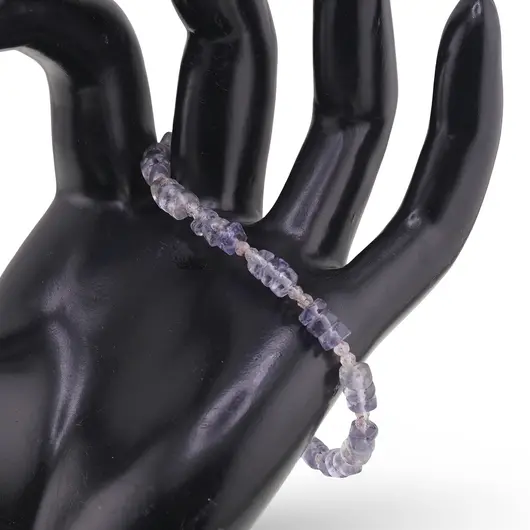 Bratara Iolith discuri 4-5mm, Aventurin rosu sfere fatetate 2mm si argint 925, imagine 2