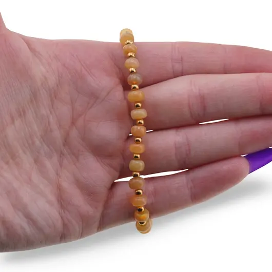 Bratara Opal de foc rondele 4-6mm si elemente aurii, imagine 3