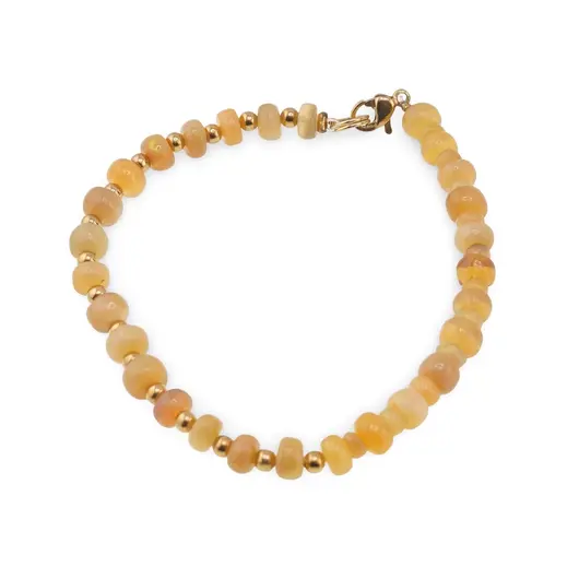 Bratara Opal de foc rondele 4-6mm si elemente aurii