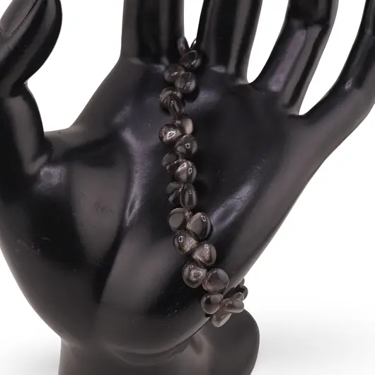 Bratara Piatra lunii neagra briolete 6mm si argint 925, imagine 2