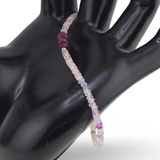 Bratara Safir multicolor discuri fatetate 3mm si Rubin discuri fatetate 4-5mm, imagine 2