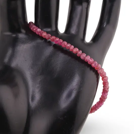 Bratara Spinel rosu discuri fatetate 3-4mm si argint 925, imagine 2