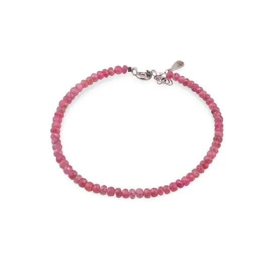 Bratara Spinel rosu discuri fatetate 3-4mm si argint 925