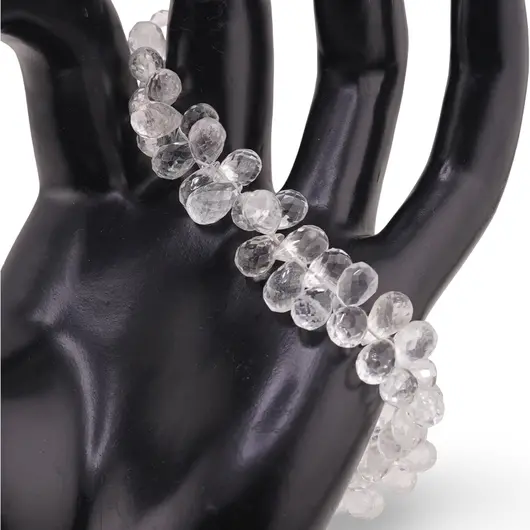 Bratara Topaz briolete fatetate picatura 7-9mm si argint 925, imagine 2