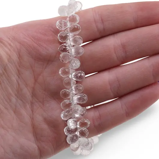 Bratara Topaz briolete fatetate picatura 7-9mm si argint 925, imagine 3