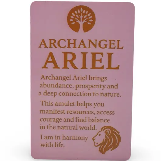 Card feng shui din plastic Arhanghelul ARIEL, Ingerul abundentei si al naturii, imagine 2