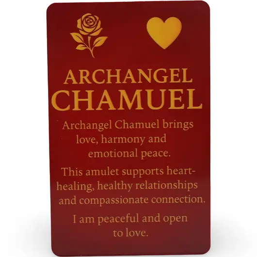 Card feng shui din plastic Arhanghelul CHAMUEL, Ingerul iubirii si al armoniei, imagine 2