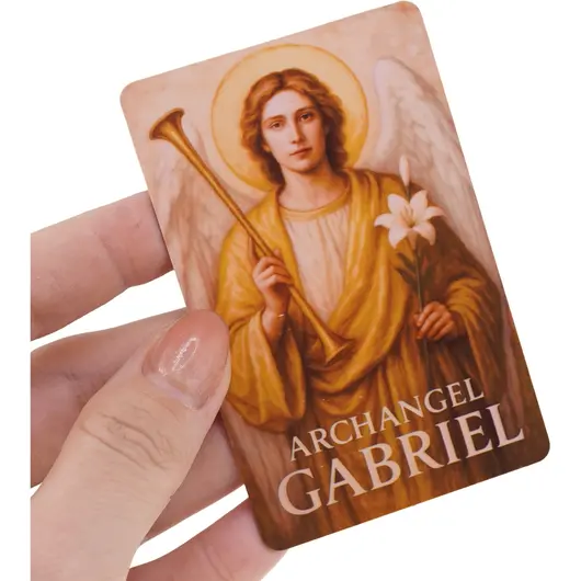 Card feng shui din plastic Arhanghelul GABRIEL, Ingerul claritatii si comunicarii divine, imagine 3