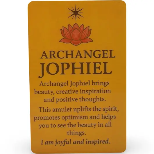 Card feng shui din plastic Arhanghelul JOPHIEL, Ingerul frumusetii si al inspiratiei, imagine 2