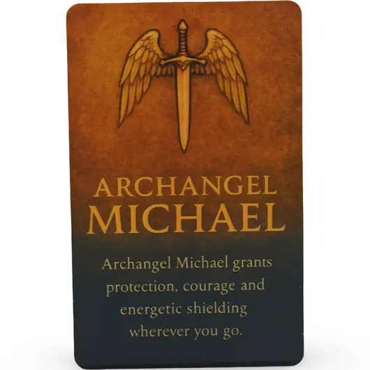 Card feng shui din plastic Arhanghelul MICHAEL, Ingerul protectiei si curajului, imagine 2
