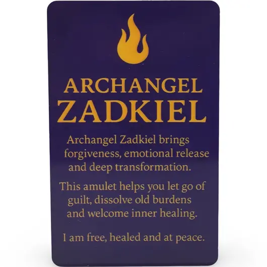 Card feng shui din plastic Arhanghelul ZADKIEL, Ingerul iertarii si al transformarii, imagine 2