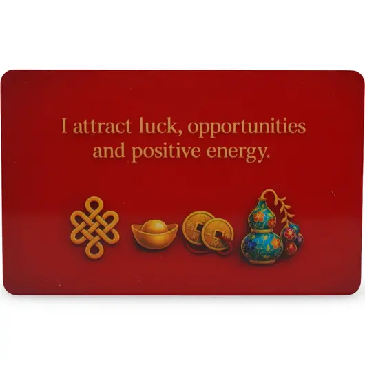 Card feng shui din plastic GOOD LUCK AMULET, Amuleta norocului si a prosperitatii, imagine 2