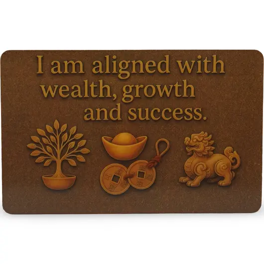 Card feng shui din plastic WEALTH & PROSPERITY, Arborele Abundentei, imagine 2
