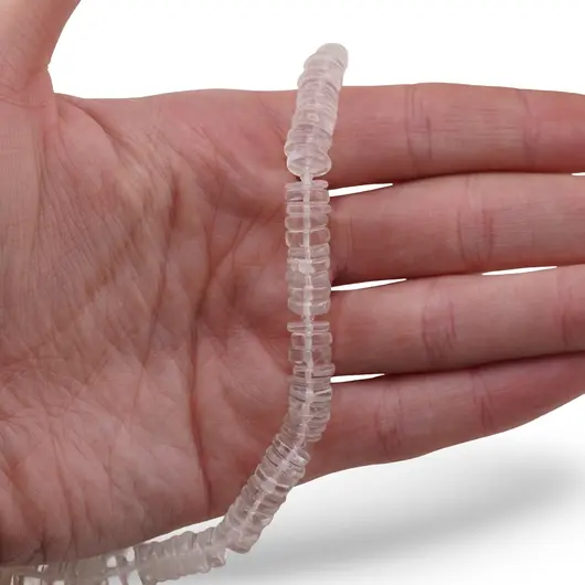 Colier Cristal de stanca heishi 7mm si sfere fatetate 2mm, imagine 3