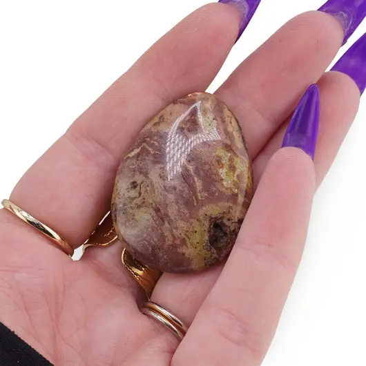 Cristal natural Opal fistic slefuit plat, imagine 3