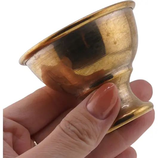 Cupa vintage din metal cu picior, 5cm, imagine 3