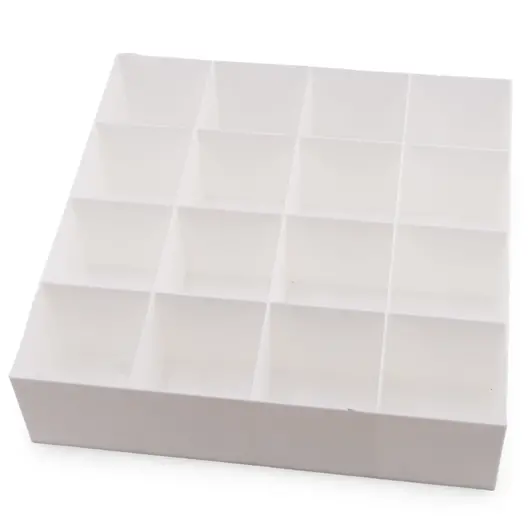 Cutie pentru cristale cu 16 de compartimente, alba - 20cm