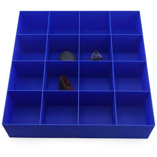 Cutie pentru cristale cu 16 de compartimente, albastra - 20cm, imagine 2