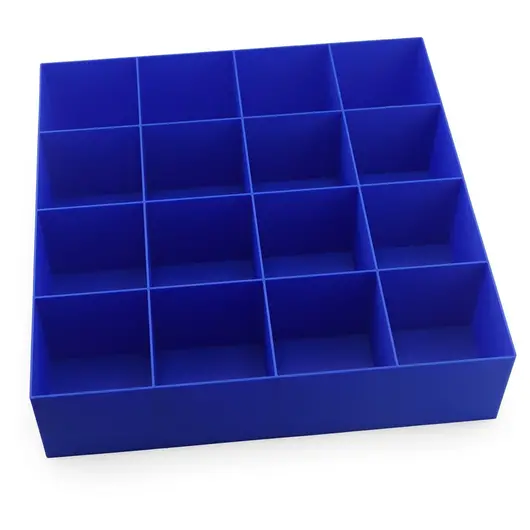 Cutie pentru cristale cu 16 de compartimente, albastra - 20cm