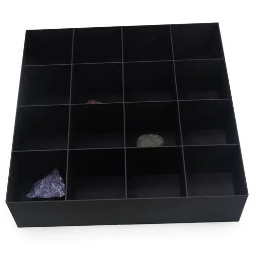 Cutie pentru cristale cu 16 de compartimente, neagra - 20cm, imagine 2