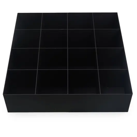Cutie pentru cristale cu 16 de compartimente, neagra - 20cm