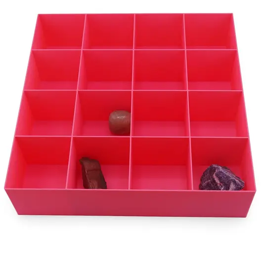 Cutie pentru cristale cu 16 de compartimente, roz - 20cm, imagine 2
