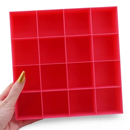 Cutie pentru cristale cu 16 de compartimente, roz - 20cm, imagine 3