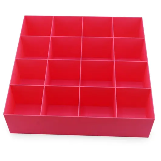 Cutie pentru cristale cu 16 de compartimente, roz - 20cm