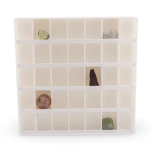 Cutie / Vitrina pentru cristale cu 42 de compartimente, alba - 21cm, imagine 2