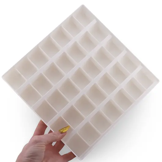 Cutie / Vitrina pentru cristale cu 42 de compartimente, alba - 21cm, imagine 3