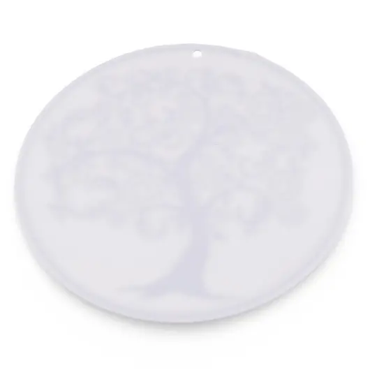 Decoratiune rotunda Copacul Vietii gravat, albastru - 15cm, imagine 2