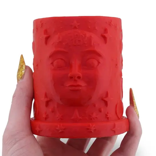 Decoratiune / Suport model cosmic cu Luna - rosu, 8,5cm, imagine 3