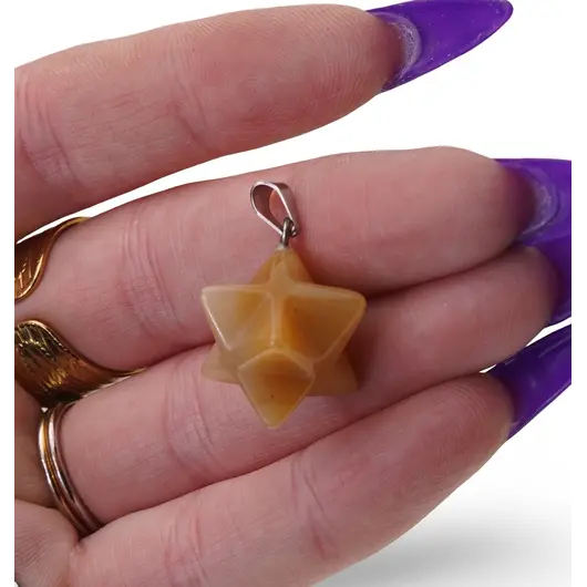 Pandantiv merkaba din Calcit galben, imagine 3