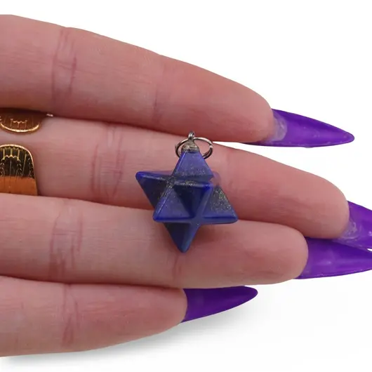 Pandantiv merkaba din Lapis lazuli, imagine 3