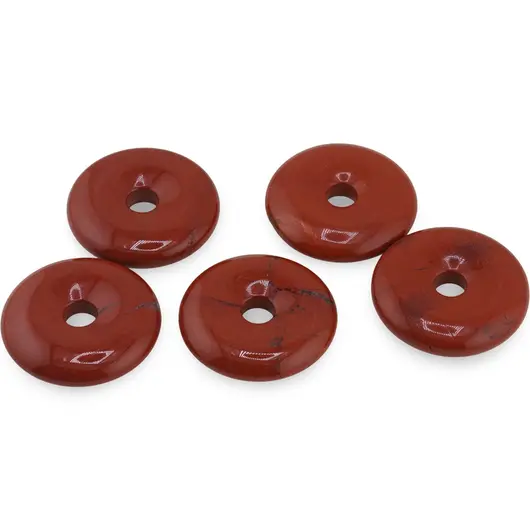 Pandantiv Pi donut Jasp rosu 35mm, imagine 2